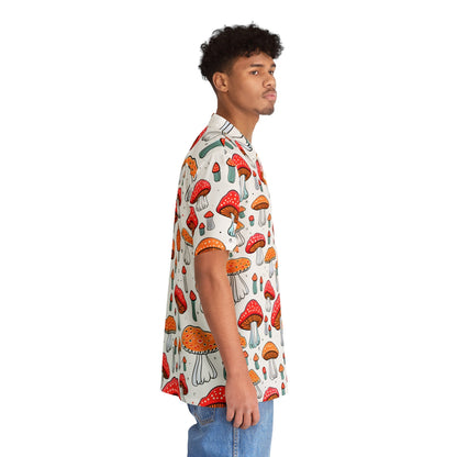 All Over Prints - Men's Mushroom Pie Print Hawaiian Shirt - Acid Daddy