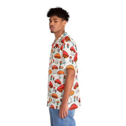 All Over Prints - Men's Mushroom Pie Print Hawaiian Shirt - Acid Daddy