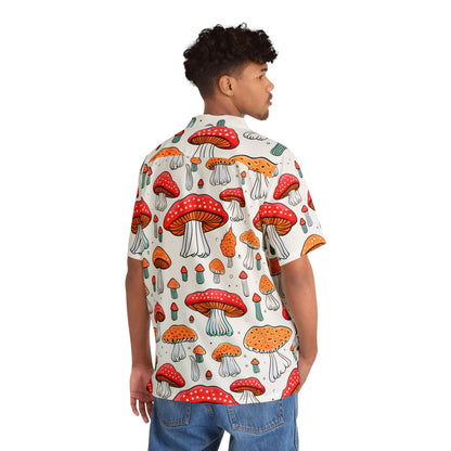 All Over Prints - Men's Mushroom Pie Print Hawaiian Shirt - Acid Daddy