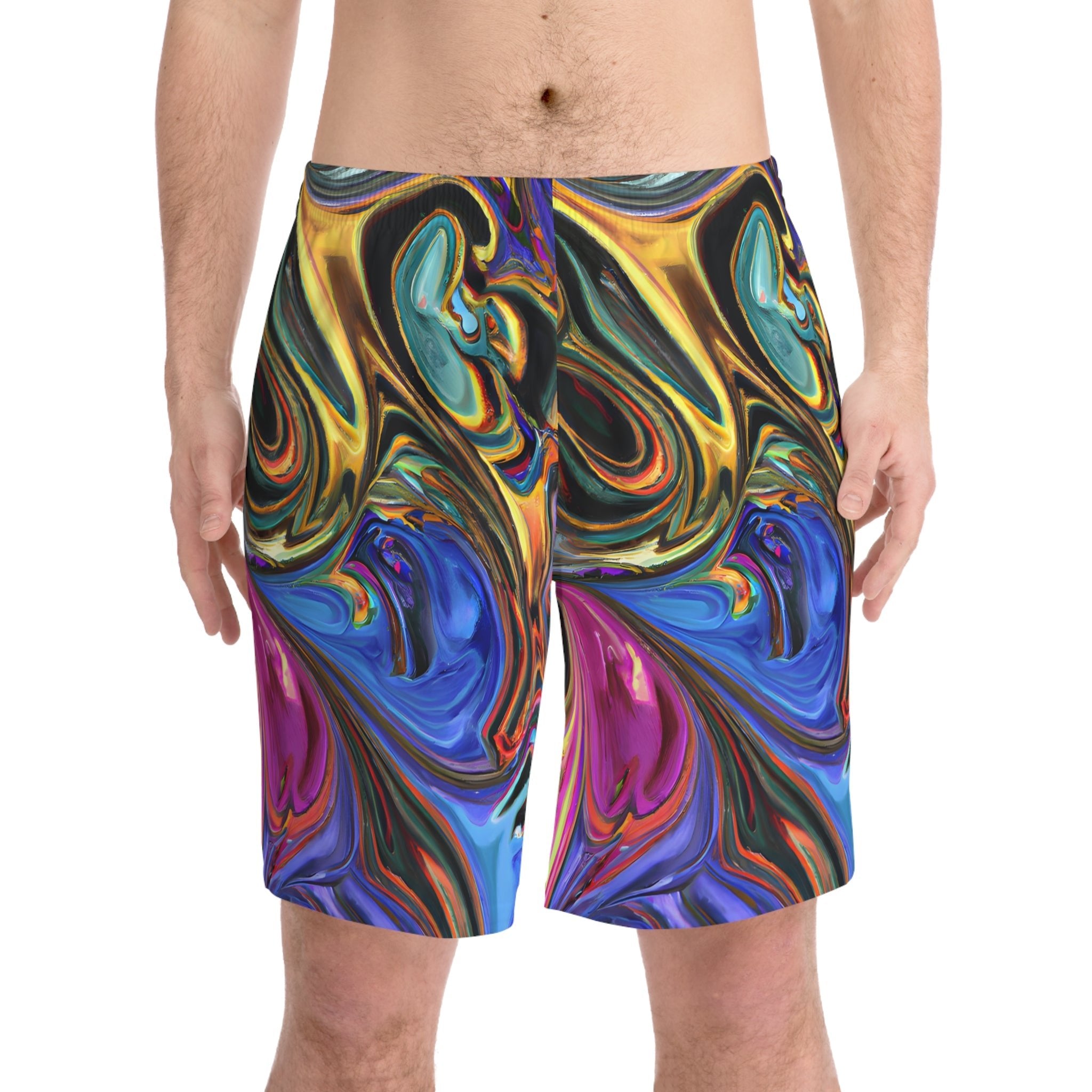 Beach Shorts - Men's Painted Serenity Beach Shorts - Acid Daddy