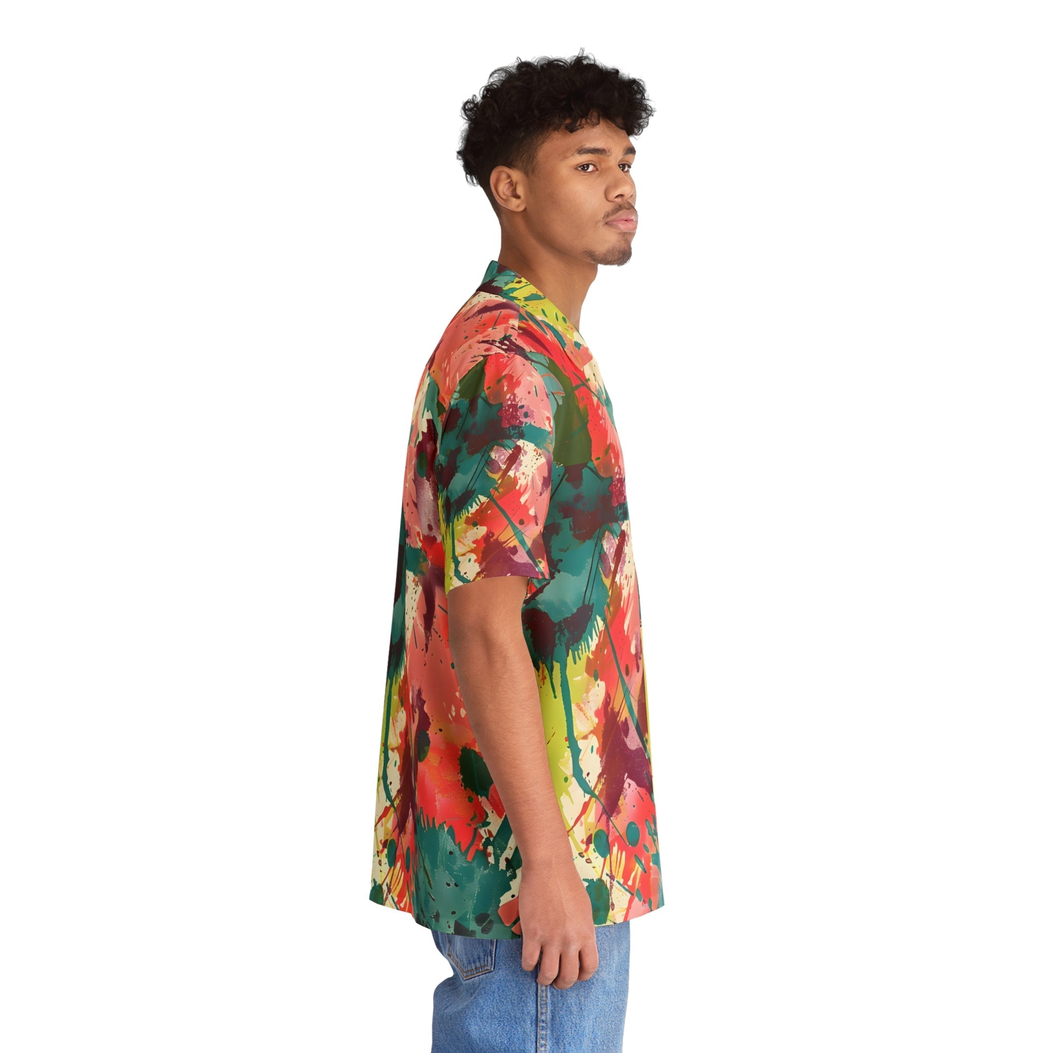 Hawaiian Shirts - Men's Peach Splash Hawaiian Shirt - Acid Daddy