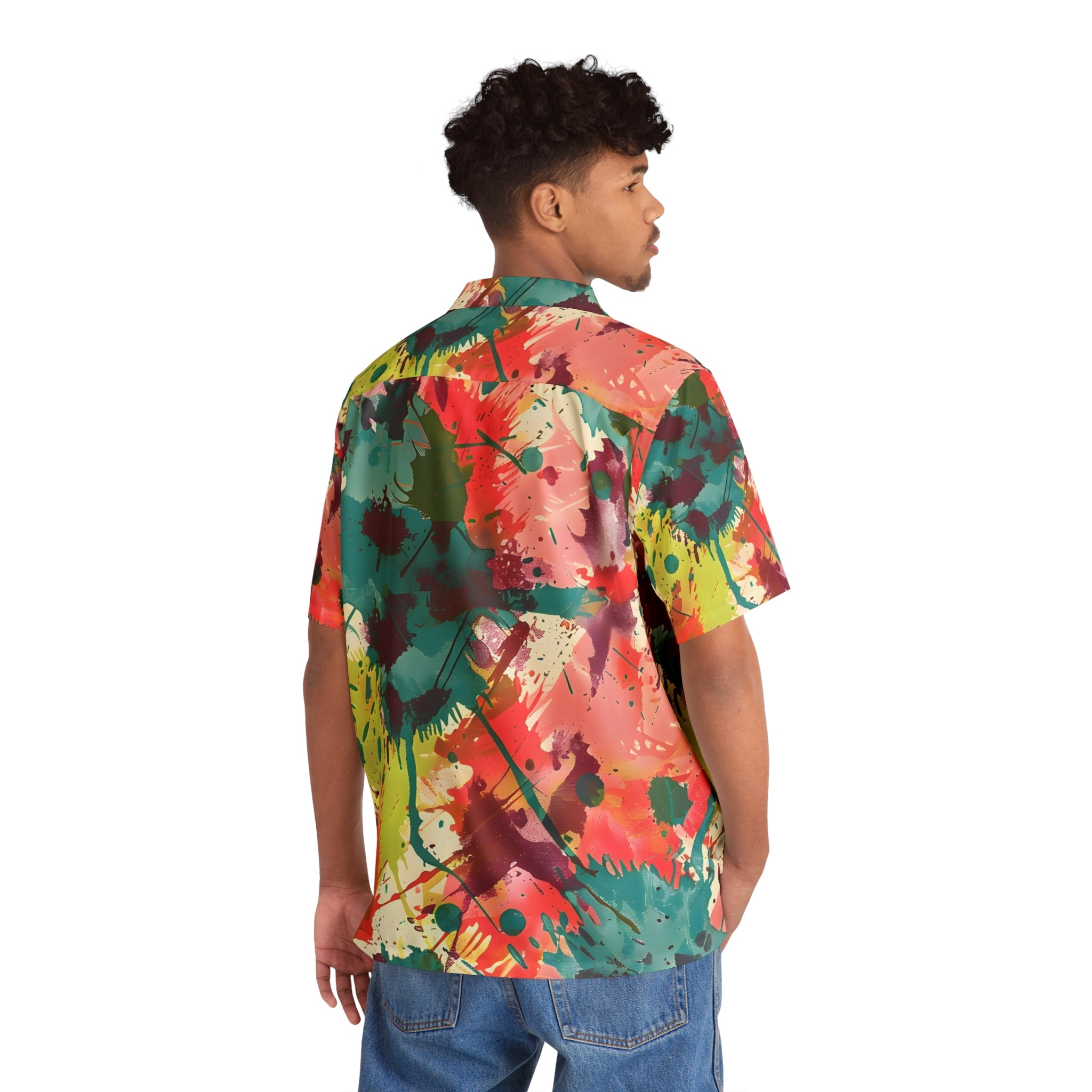 Hawaiian Shirts - Men's Peach Splash Hawaiian Shirt - Acid Daddy