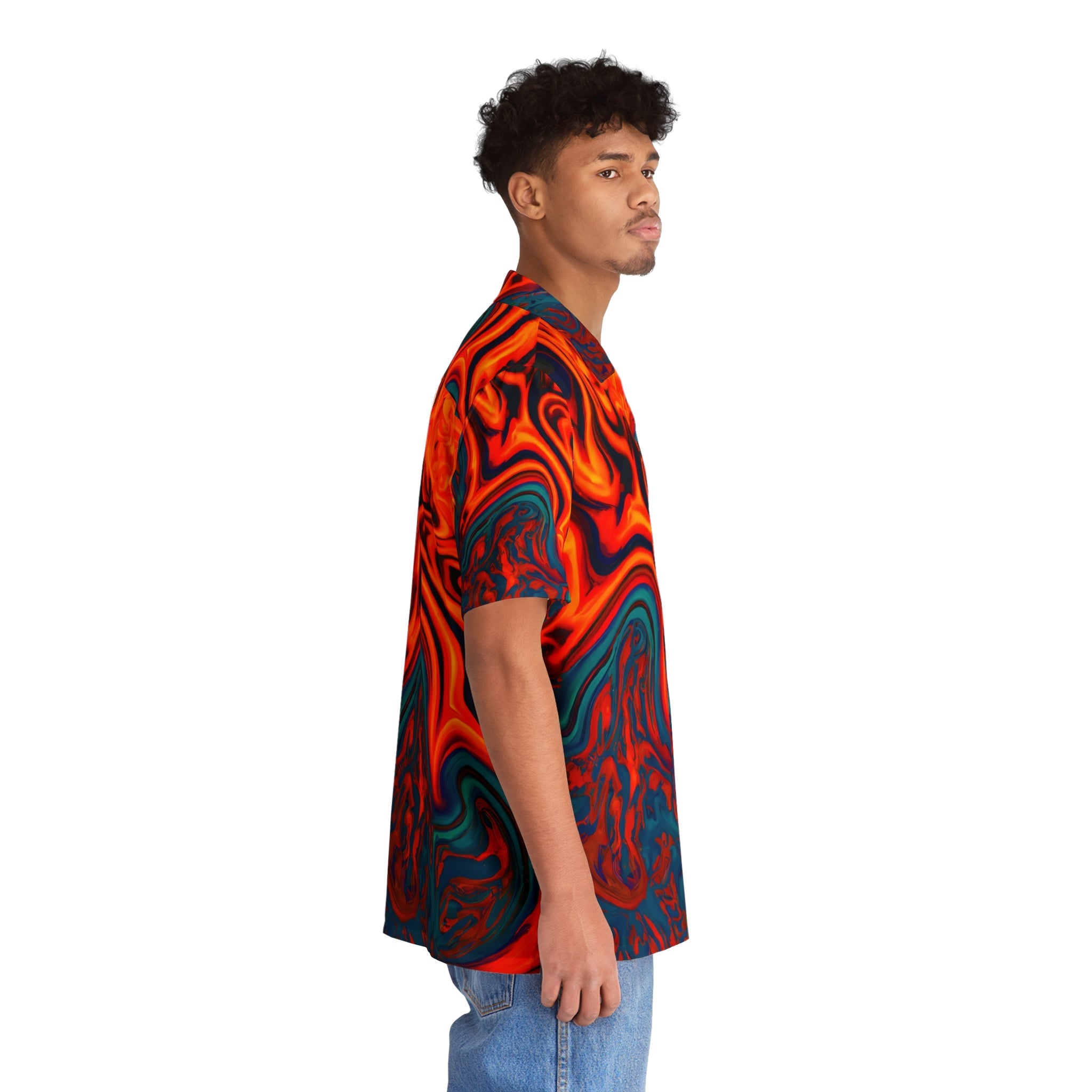 Hawaiian Shirts - Men's Pulsating Sunset Hawaiian Shirt - Acid Daddy