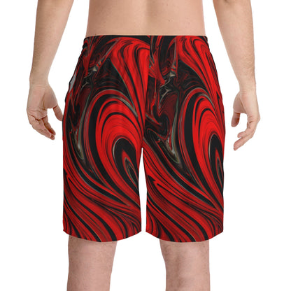 Beach Shorts - Men's Raging Heart Print Beach Shorts - Acid Daddy