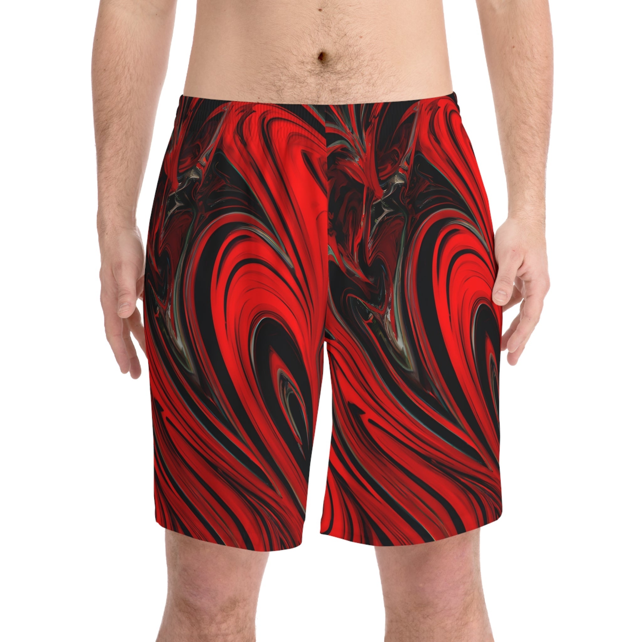 Beach Shorts - Men's Raging Heart Print Beach Shorts - Acid Daddy