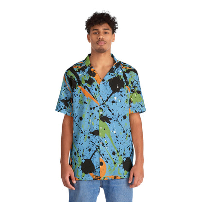 Hawaiian Shirts - Men's Sky Blue Splash Hawaiian Shirt - Acid Daddy