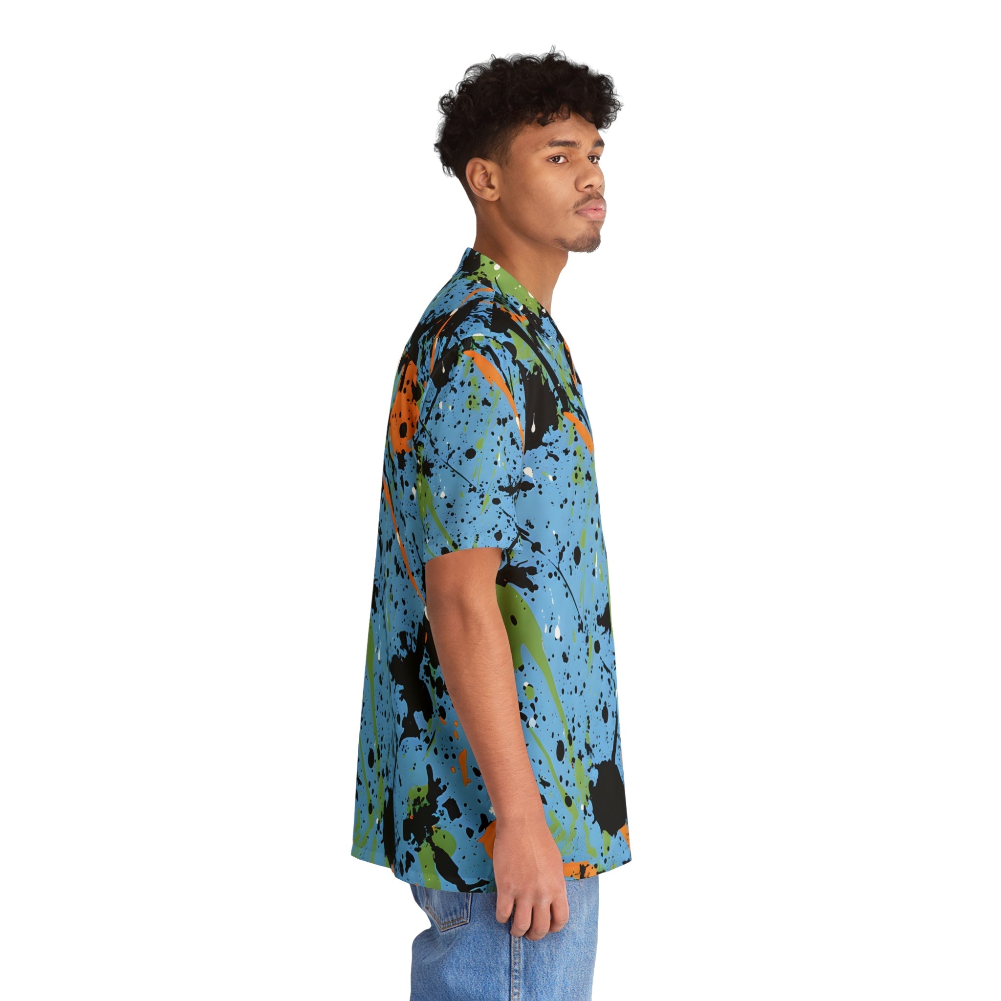 Hawaiian Shirts - Men's Sky Blue Splash Hawaiian Shirt - Acid Daddy