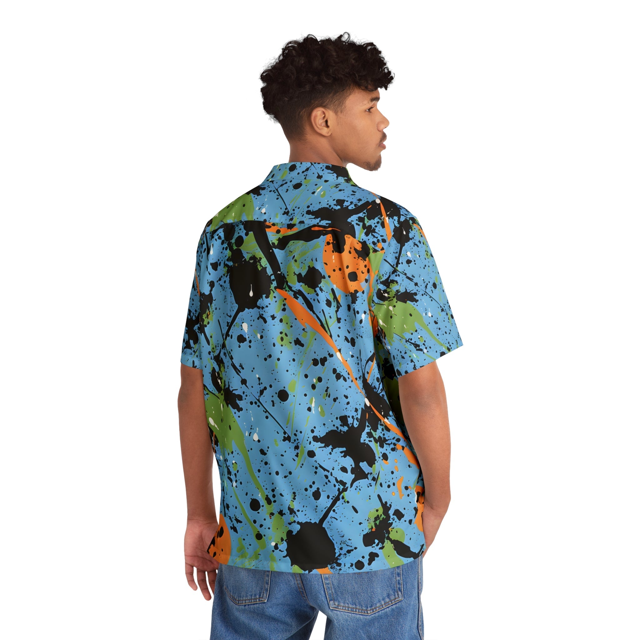 Hawaiian Shirts - Men's Sky Blue Splash Hawaiian Shirt - Acid Daddy