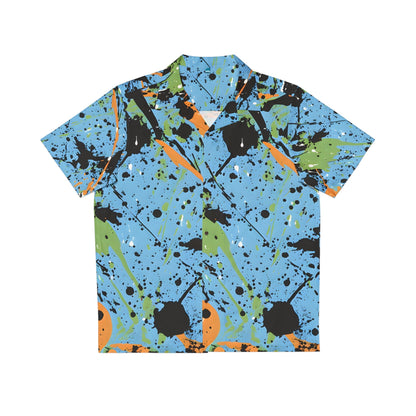 Hawaiian Shirts - Men's Sky Blue Splash Hawaiian Shirt - Acid Daddy