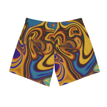 All Over Prints - Men's Transcendent Gold Swim Beach Shorts - Acid Daddy