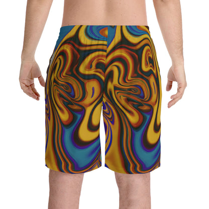 All Over Prints - Men's Transcendent Gold Swim Beach Shorts - Acid Daddy