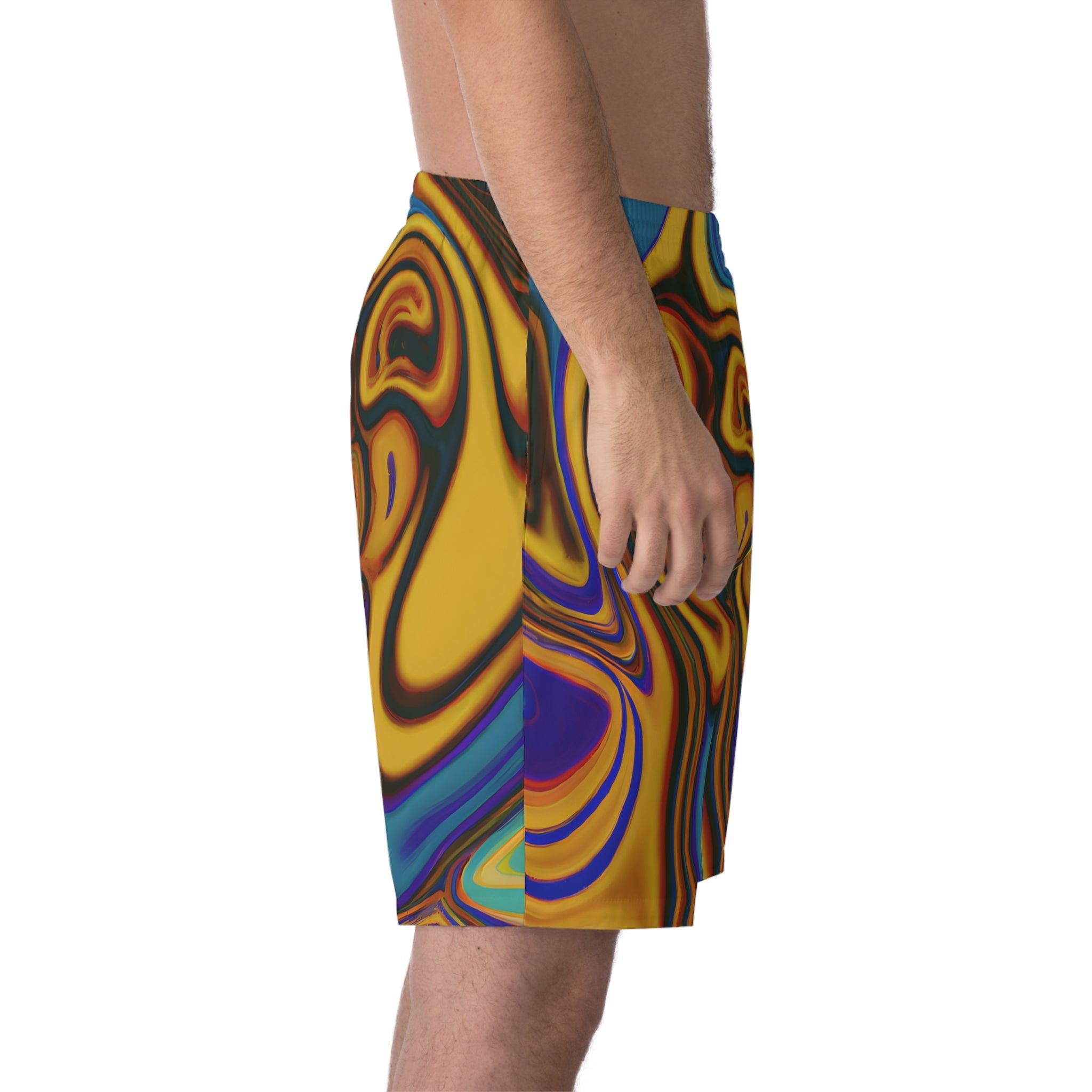 All Over Prints - Men's Transcendent Gold Swim Beach Shorts - Acid Daddy