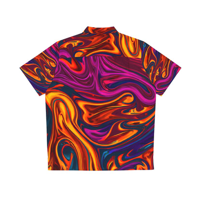 All Over Prints - Men's Trippy Fire Hawaiian Shirt - Acid Daddy