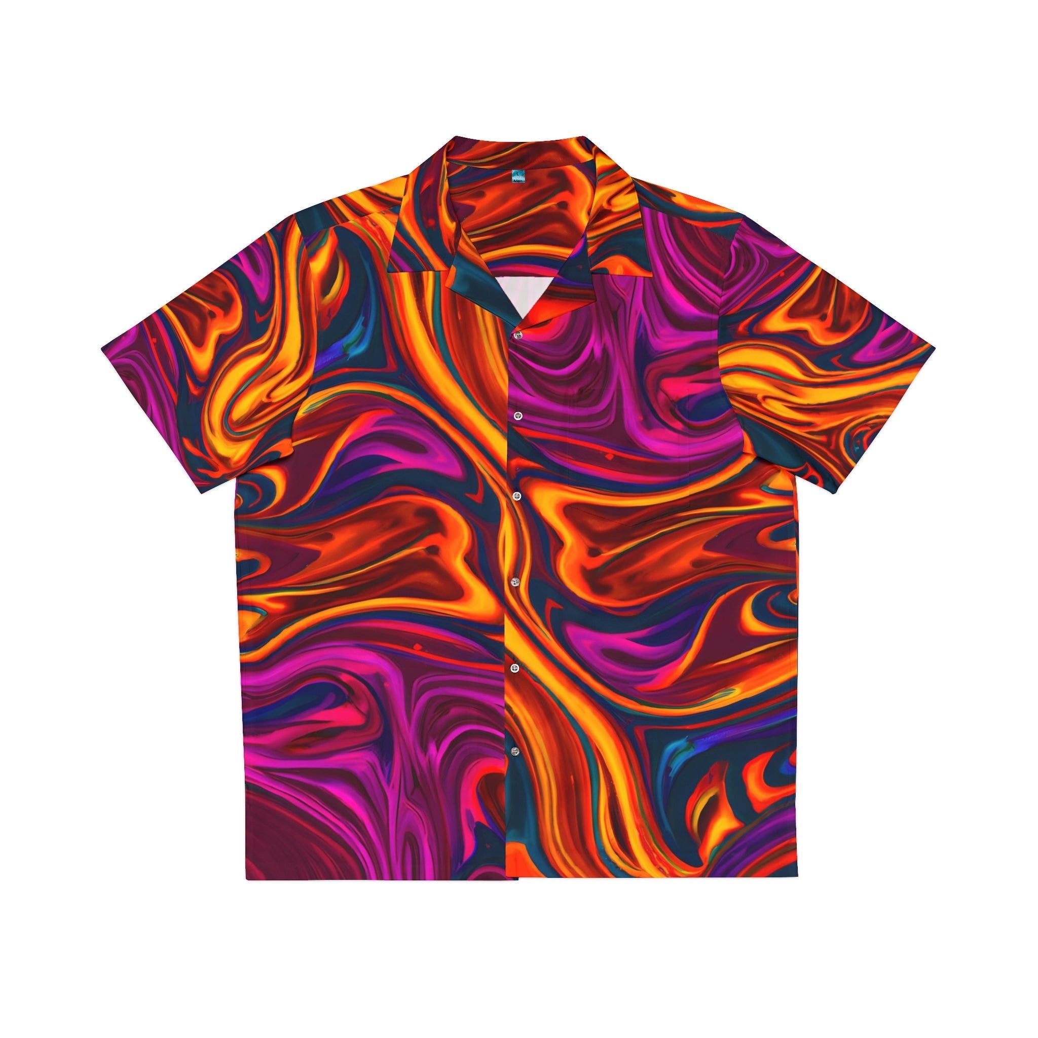 All Over Prints - Men's Trippy Fire Hawaiian Shirt - Acid Daddy