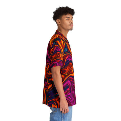 All Over Prints - Men's Trippy Fire Hawaiian Shirt - Acid Daddy