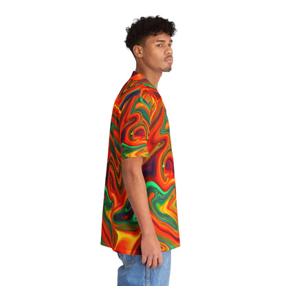 Hawaiian Shirts - Men's Trippy Orange Blast Hawaiian Shirt - Acid Daddy