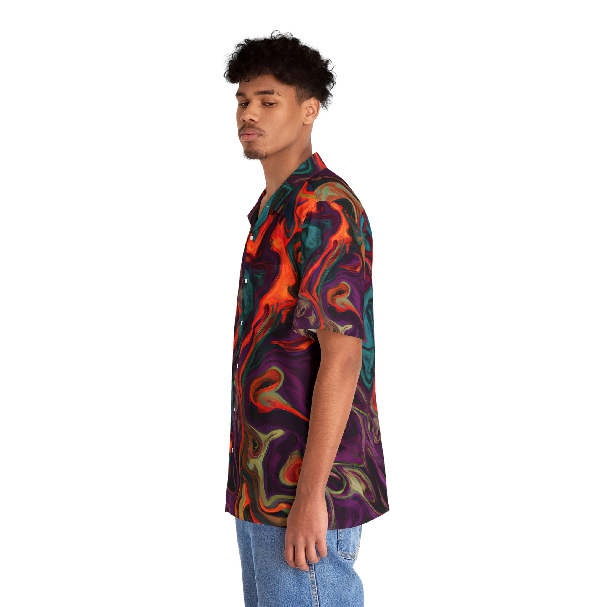 Hawaiian Shirts - Men's Trippy Red Hawaiian Shirt - Acid Daddy