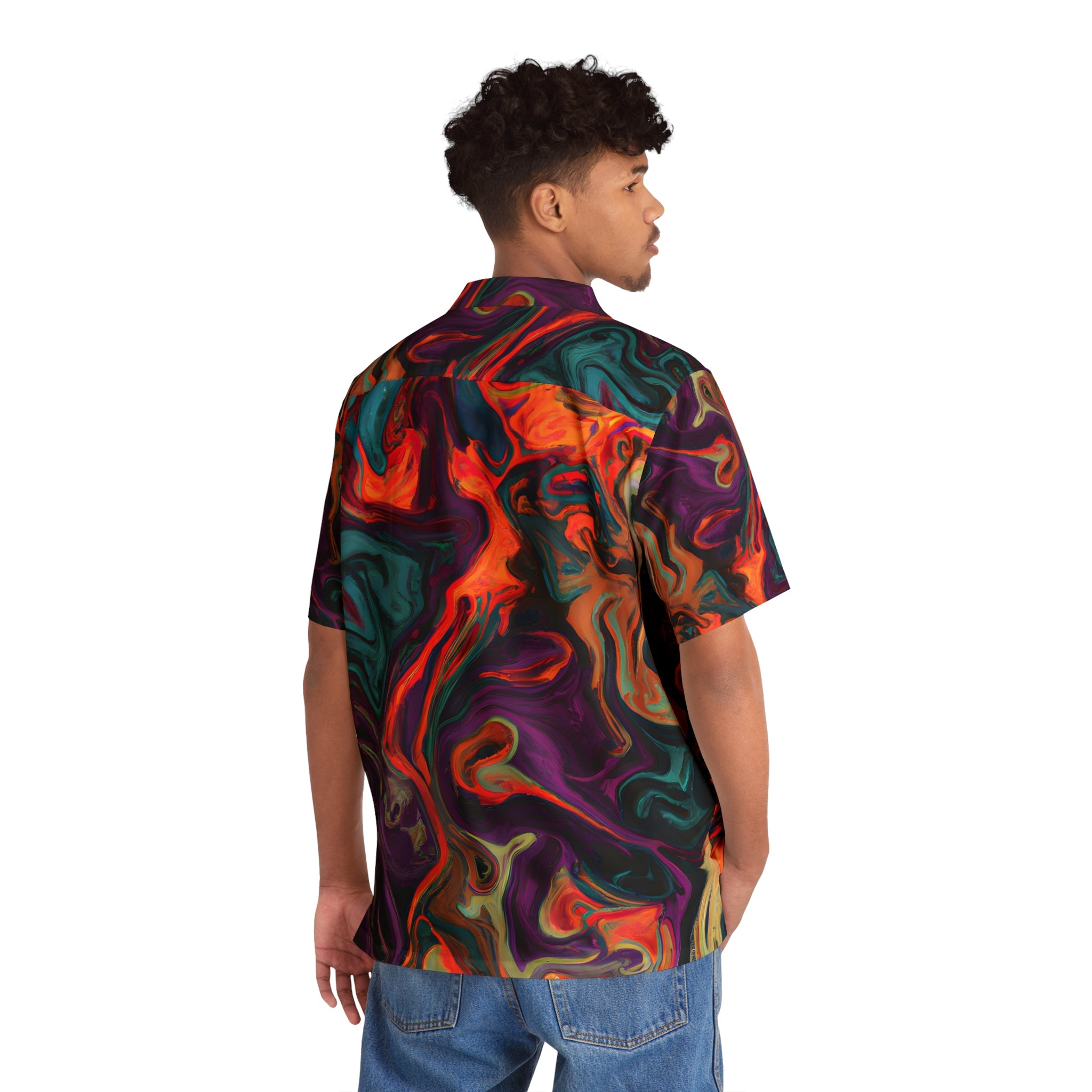 Hawaiian Shirts - Men's Trippy Red Hawaiian Shirt - Acid Daddy