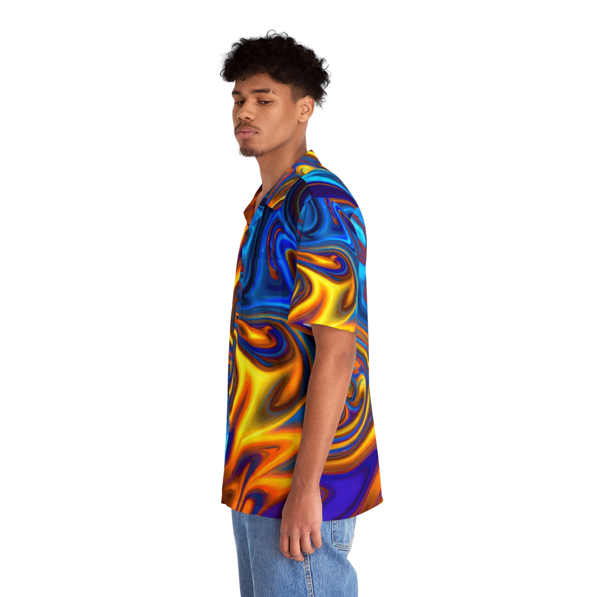 Hawaiian Shirts - Men's Trippy Swirls Hawaiian Shirt - Acid Daddy