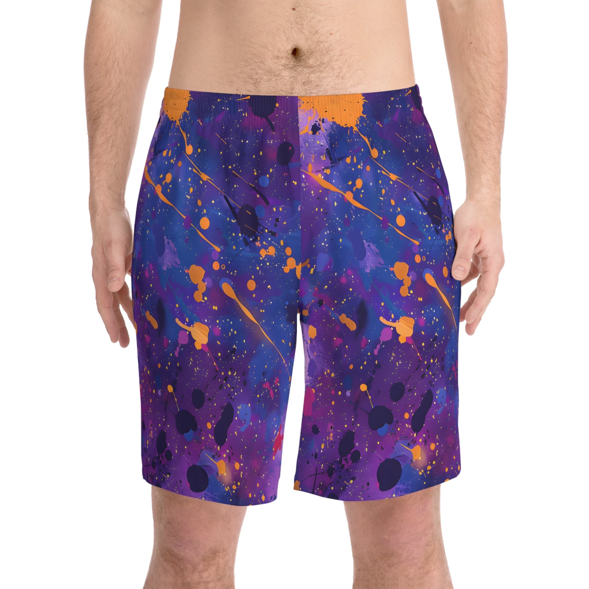 Beach Shorts - Men's Violet and Gold Midnight Beach Shorts - Acid Daddy