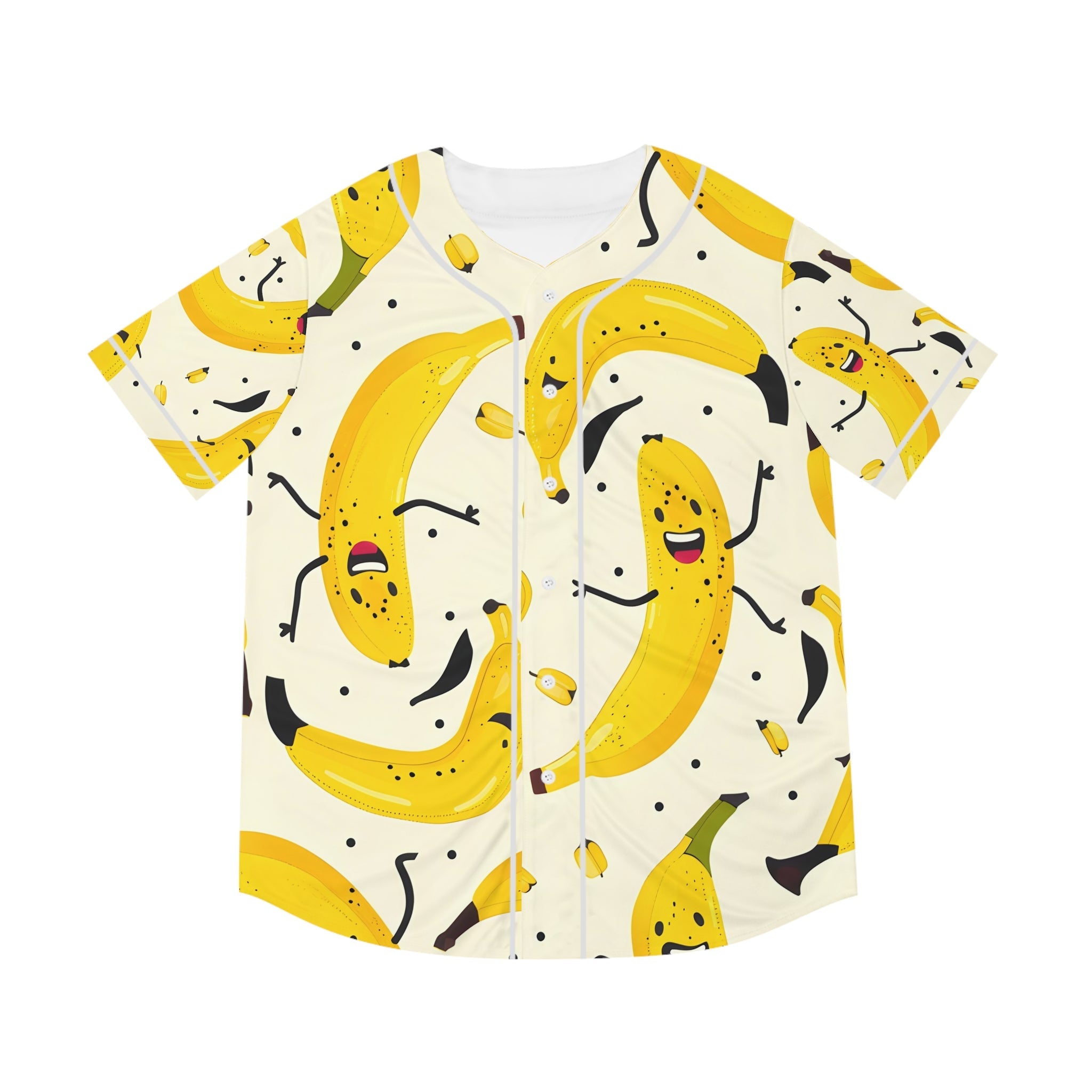 Hawaiian Shirts - Men's Yellow Joyful Banana Baseball Jersey - Acid Daddy