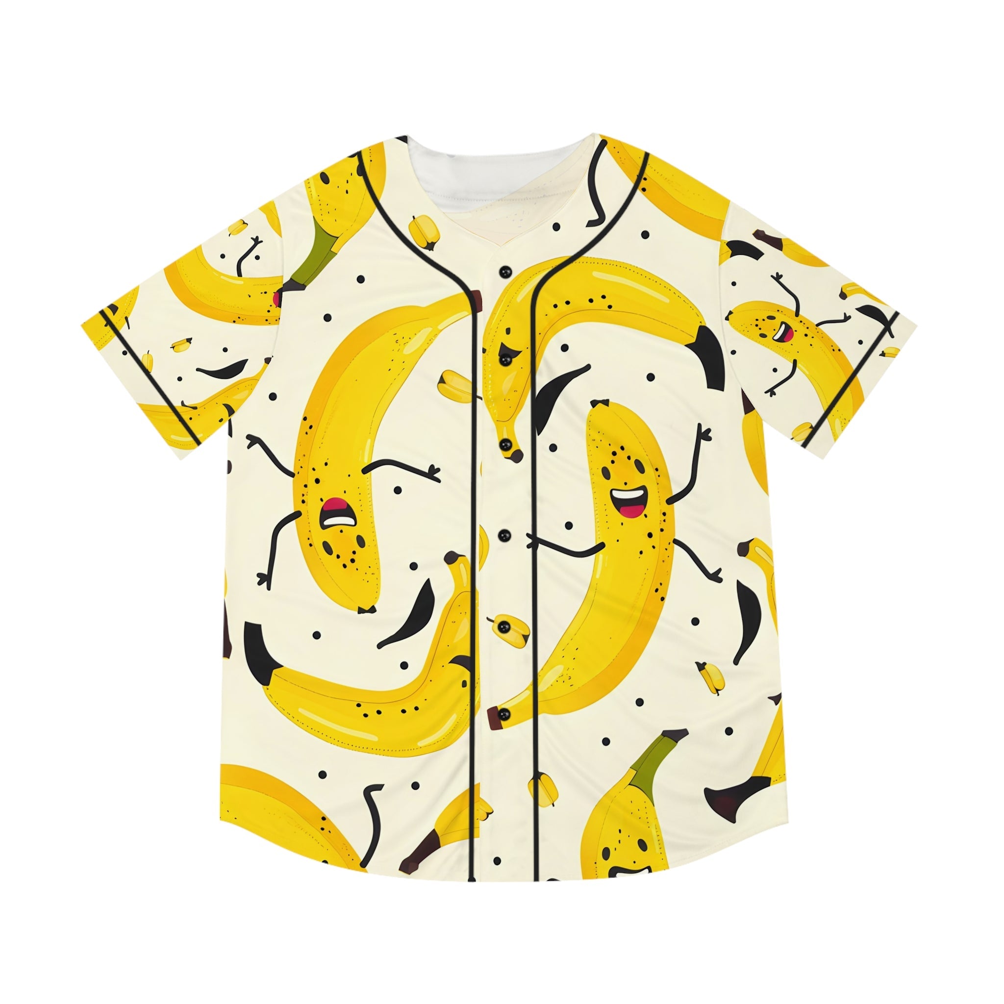 Hawaiian Shirts - Men's Yellow Joyful Banana Baseball Jersey - Acid Daddy