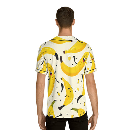 Hawaiian Shirts - Men's Yellow Joyful Banana Baseball Jersey - Acid Daddy