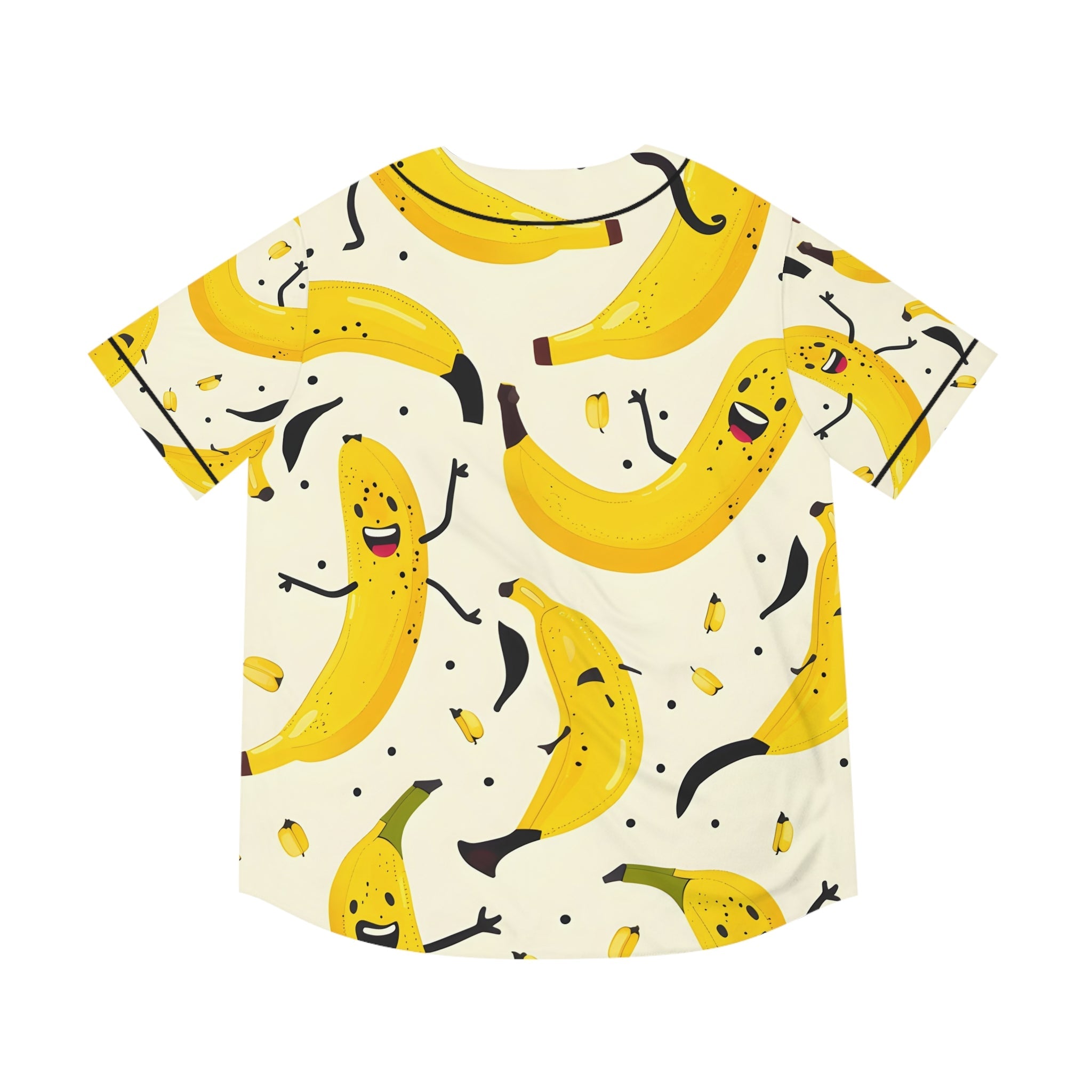 Hawaiian Shirts - Men's Yellow Joyful Banana Baseball Jersey - Acid Daddy