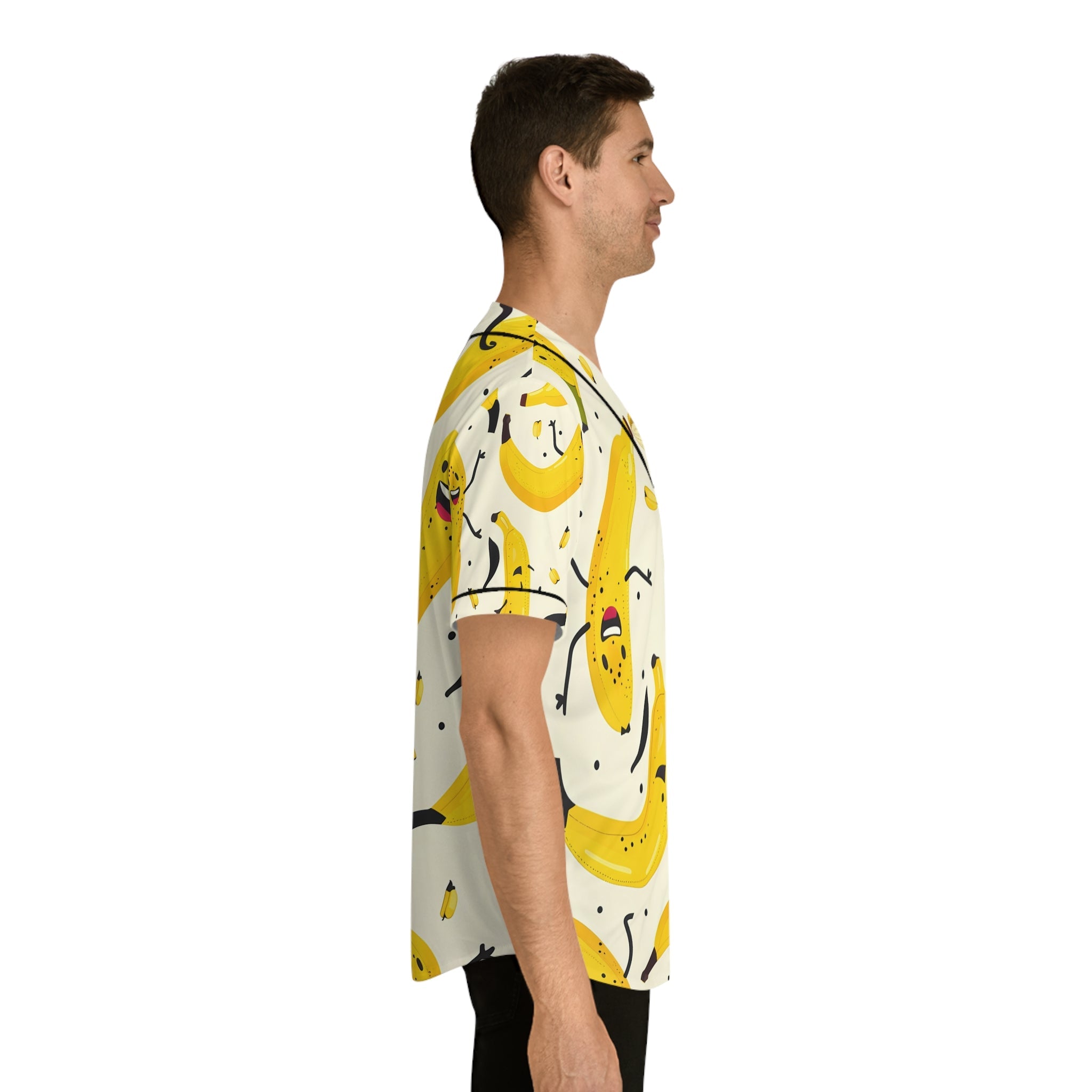 Hawaiian Shirts - Men's Yellow Joyful Banana Baseball Jersey - Acid Daddy