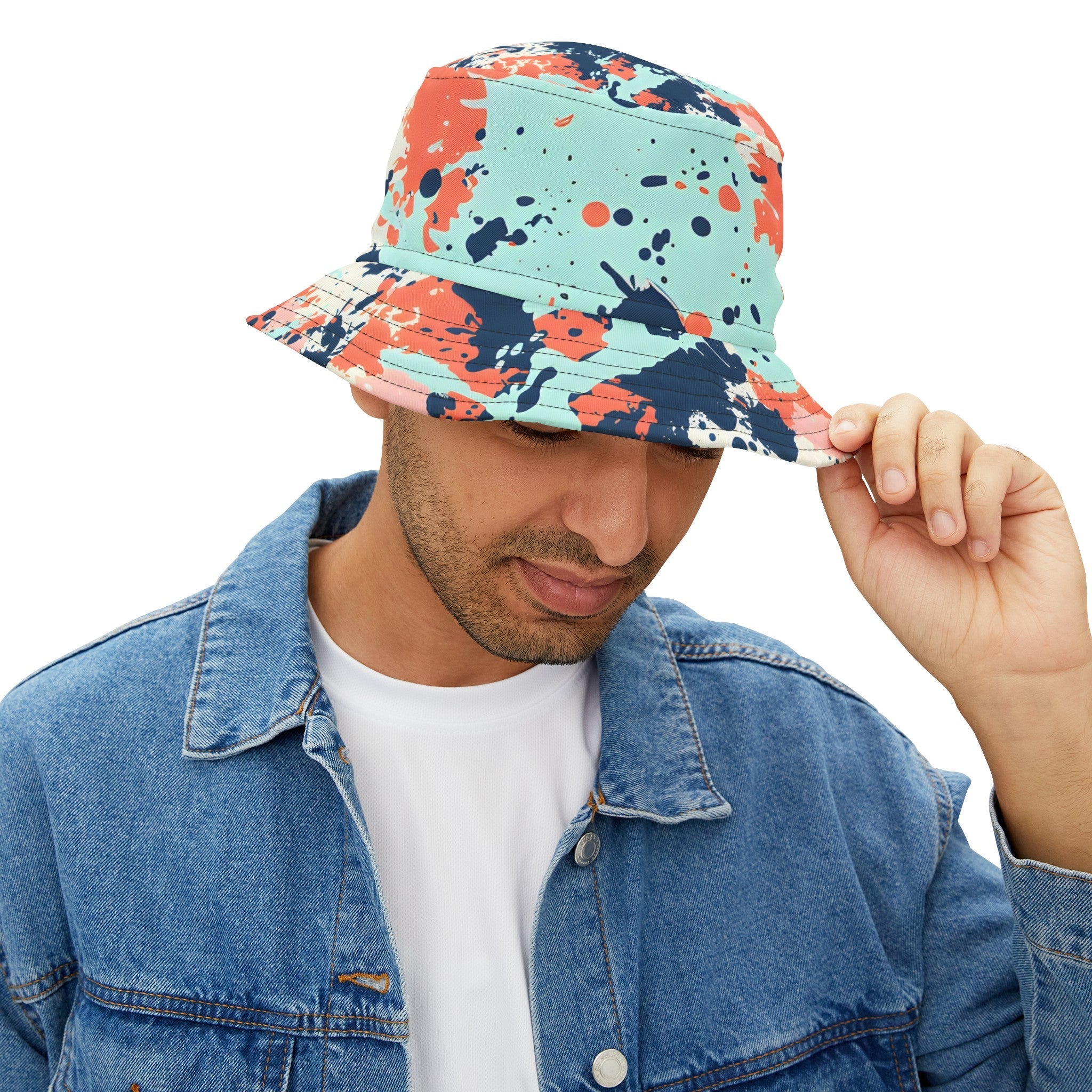 Hats - Mint Green Coral Splash Fest Bucket Hat - Acid Daddy