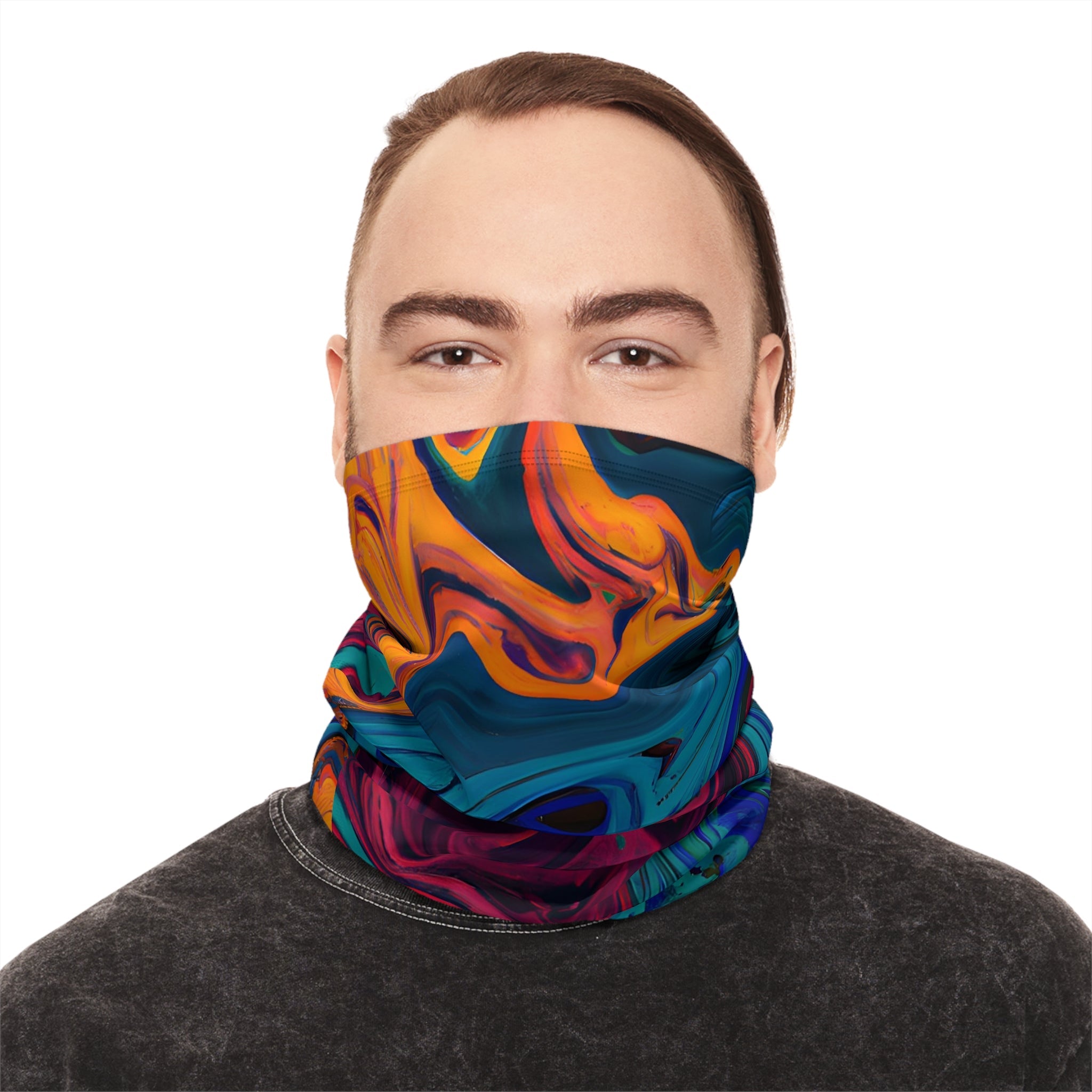 Gaiters - Mosaic Stir Motif Winter Neck Gaiter - Acid Daddy