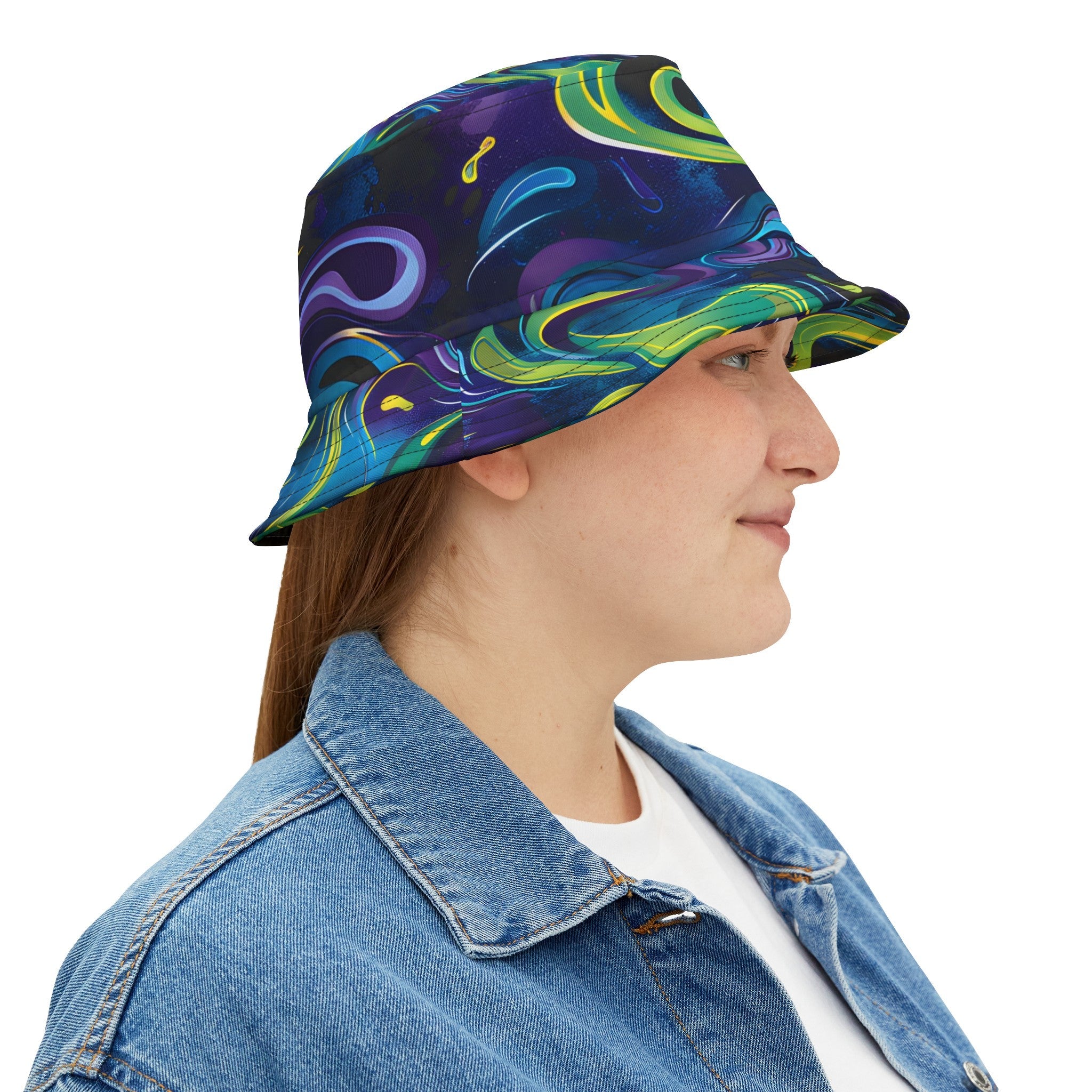 Hats - Mystic Turquoise Groove Bucket Hat - Acid Daddy