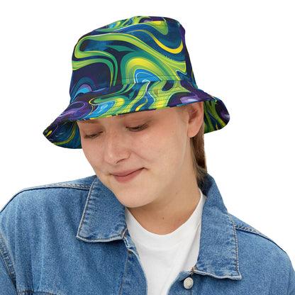 Hats - Mystic Turquoise Groove Bucket Hat - Acid Daddy