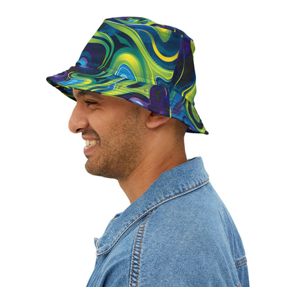 Hats - Mystic Turquoise Groove Bucket Hat - Acid Daddy