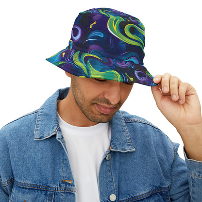 Hats - Mystic Turquoise Groove Bucket Hat - Acid Daddy