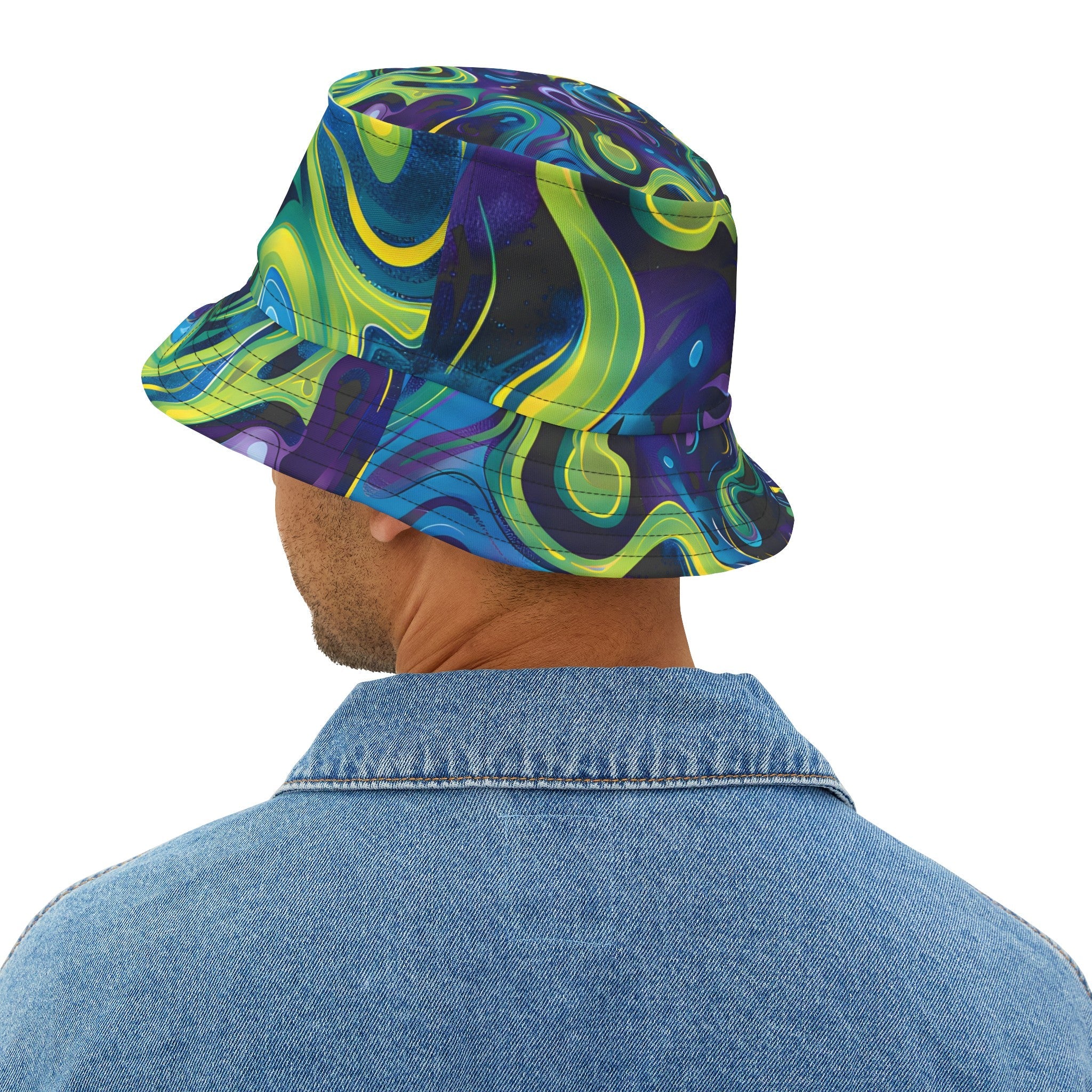 Hats - Mystic Turquoise Groove Bucket Hat - Acid Daddy