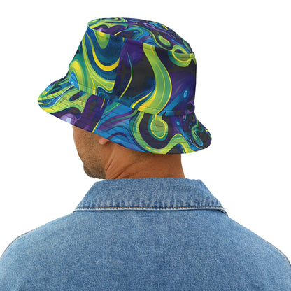 Hats - Mystic Turquoise Groove Bucket Hat - Acid Daddy