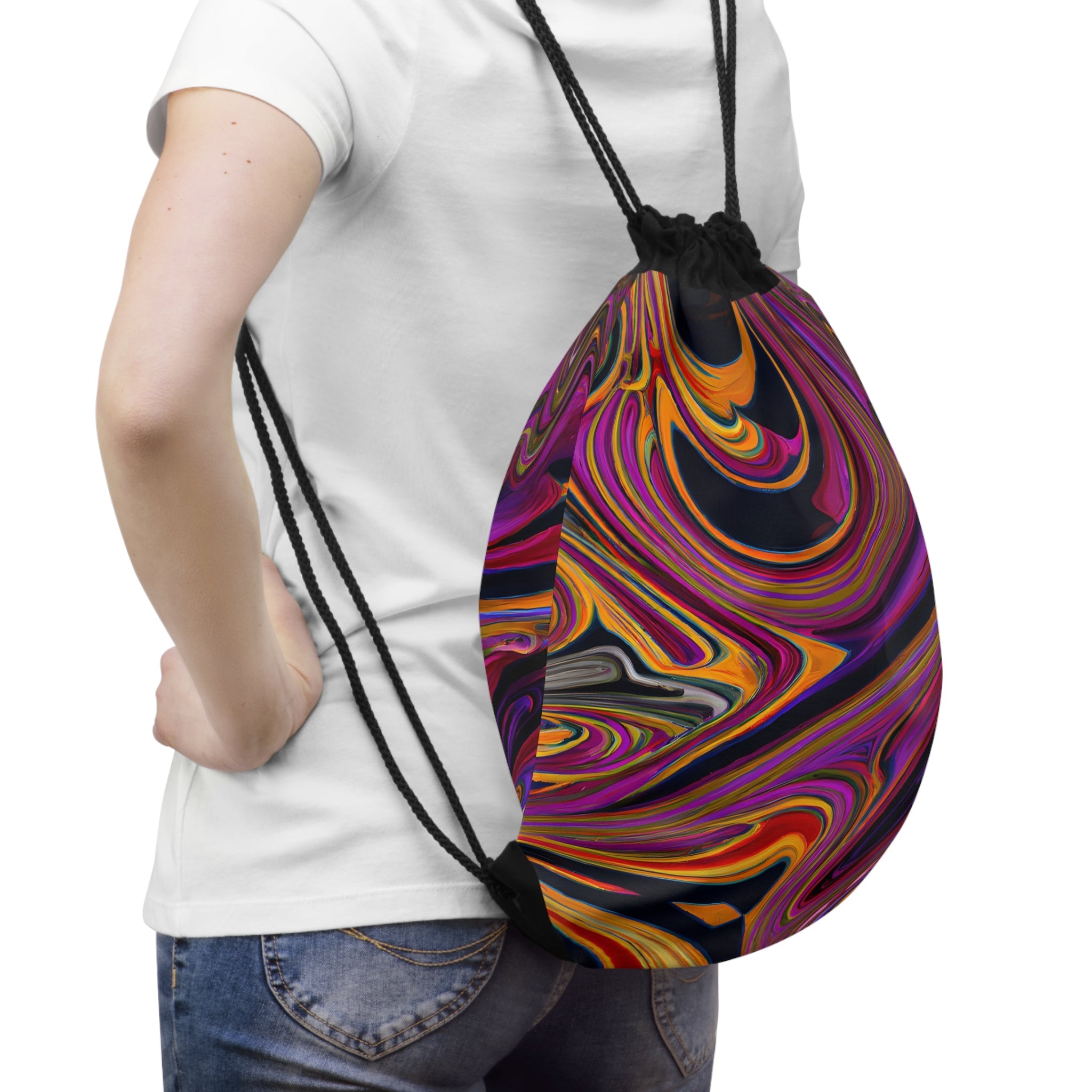 Bags - Nebulous Violet Psychedelic Drawstring Bag - Acid Daddy