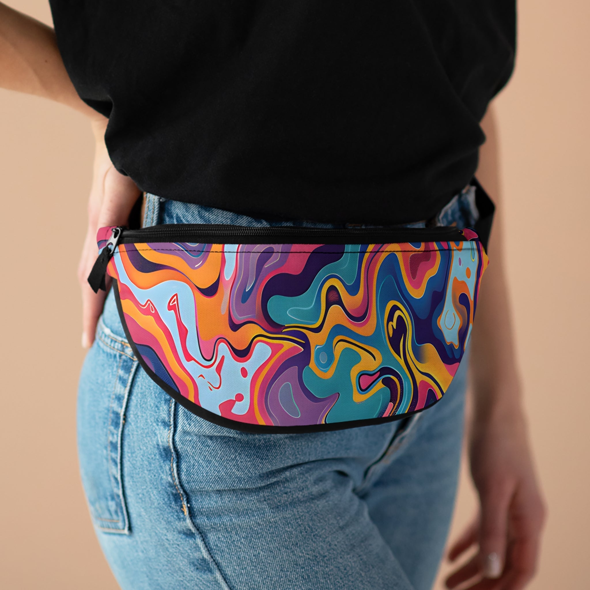 Fanny Packs - Pastel Peach Jam Festival Fanny Pack (Medium) - Acid Daddy