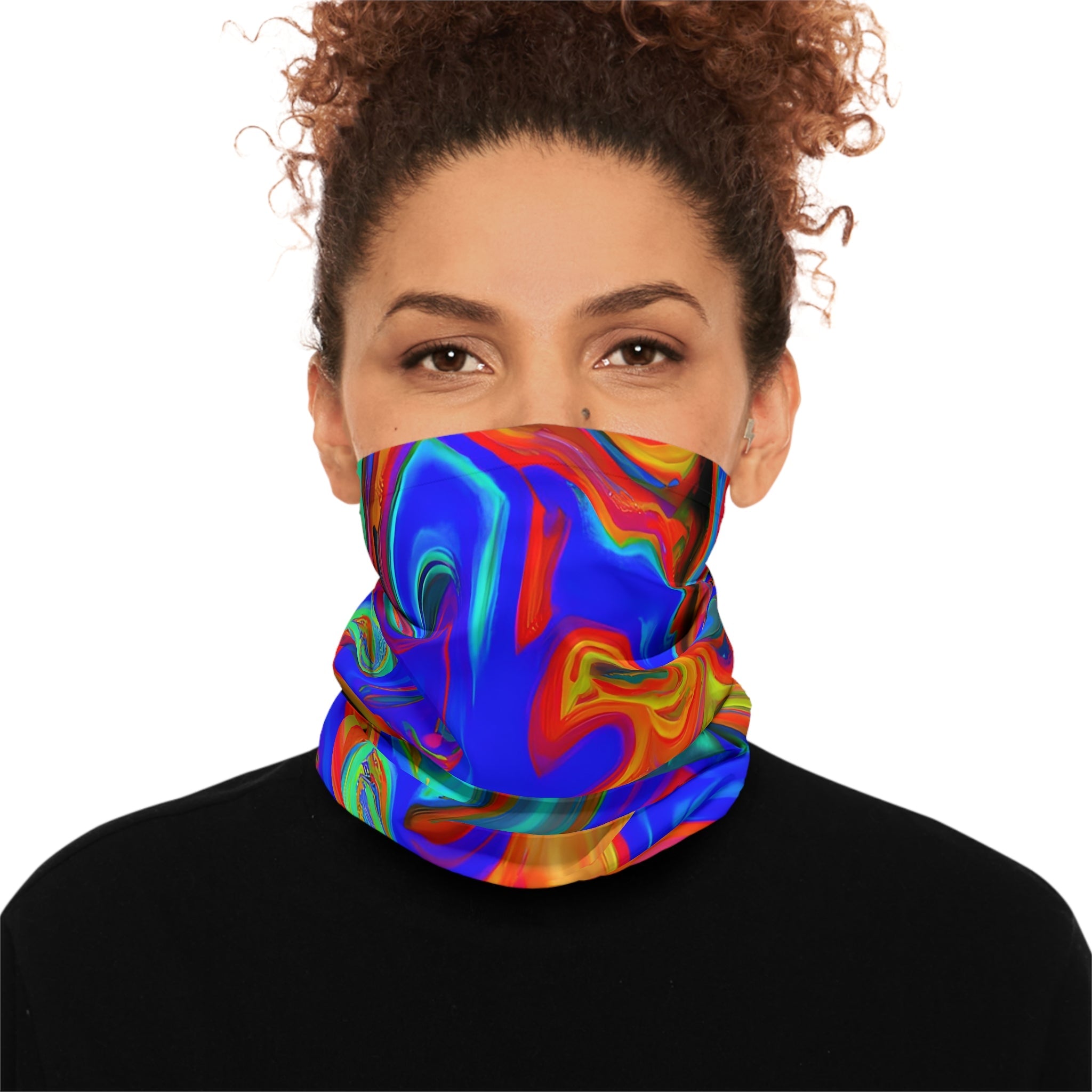 Gaiters - Psychedelic Blue Schizm Lightweight Neck Gaiter - Acid Daddy