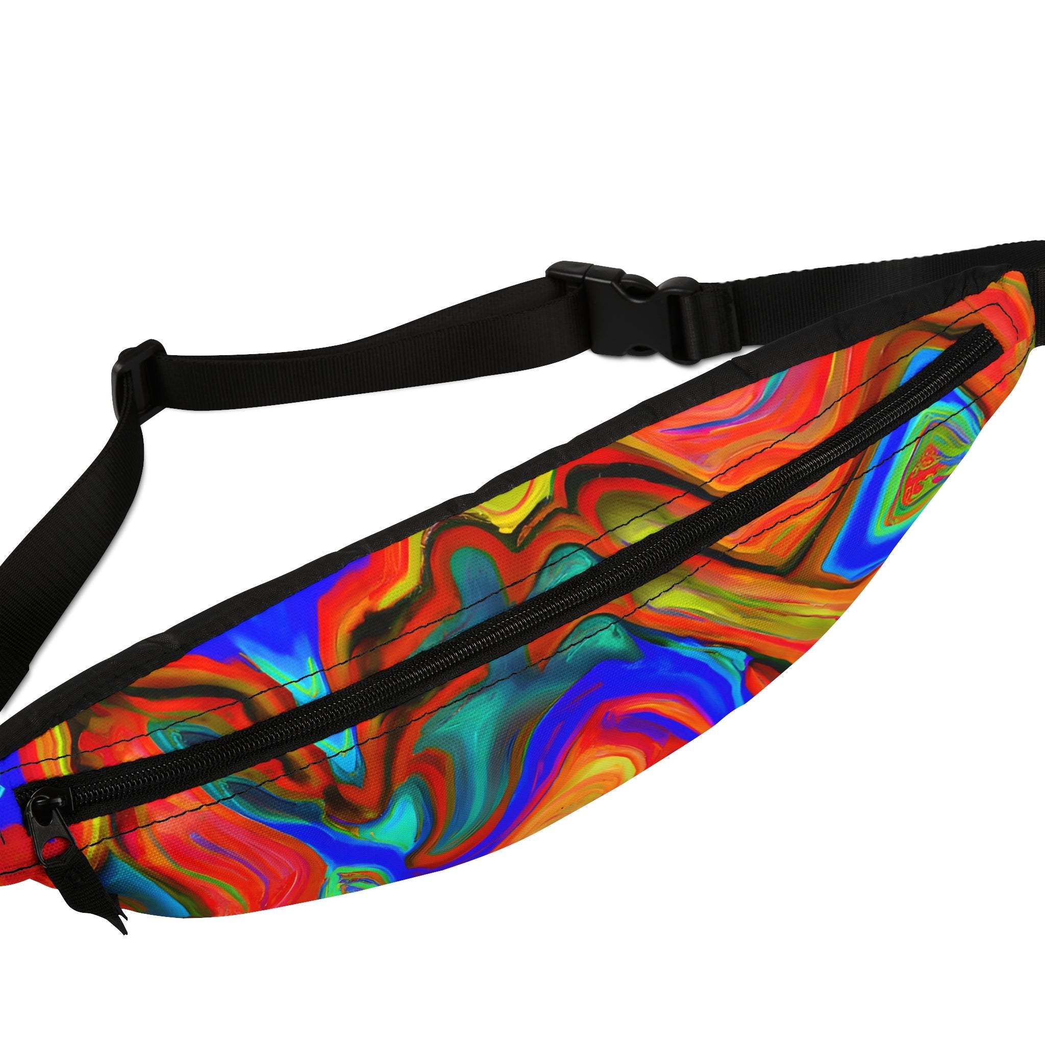 Fanny Packs - Psychedelic Blue Vibes Festival Fanny Pack (Medium) - Acid Daddy