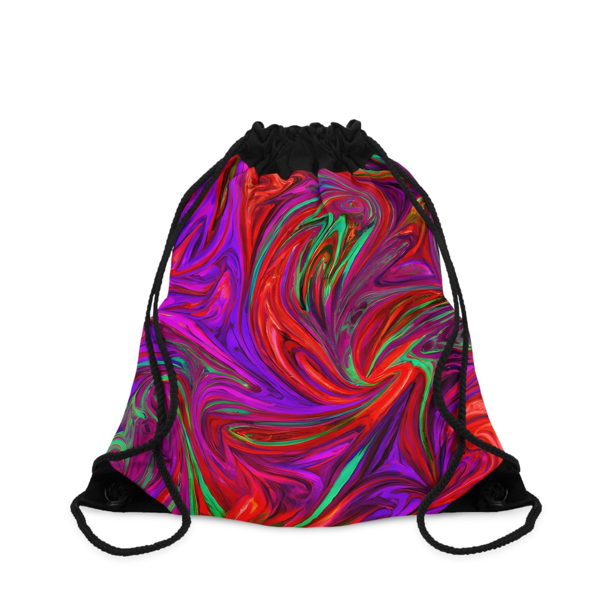 Bags - Psychedelic Electric Flower Rave Drawstring Bag - Acid Daddy