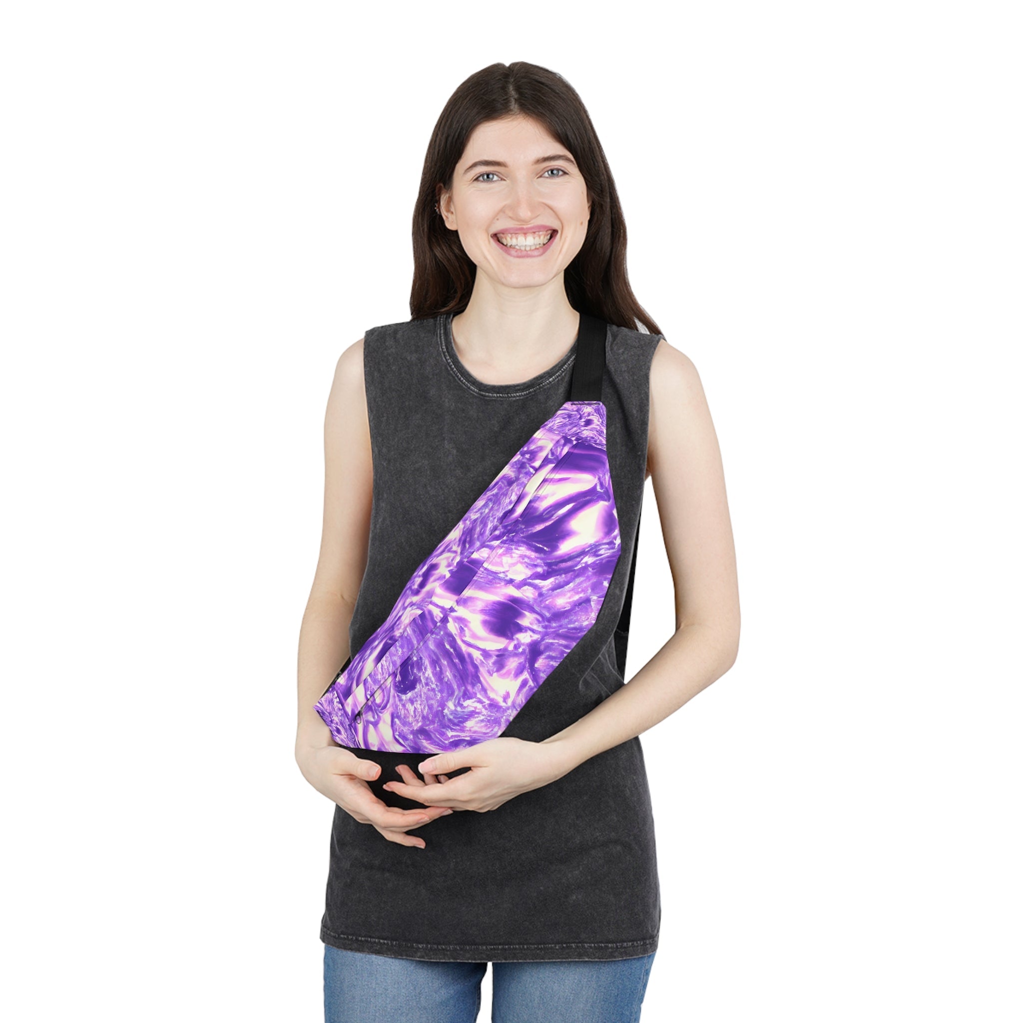 Fanny Packs - Psychedelic Lavender Mist Trippy Fanny Pack (Large) - Acid Daddy