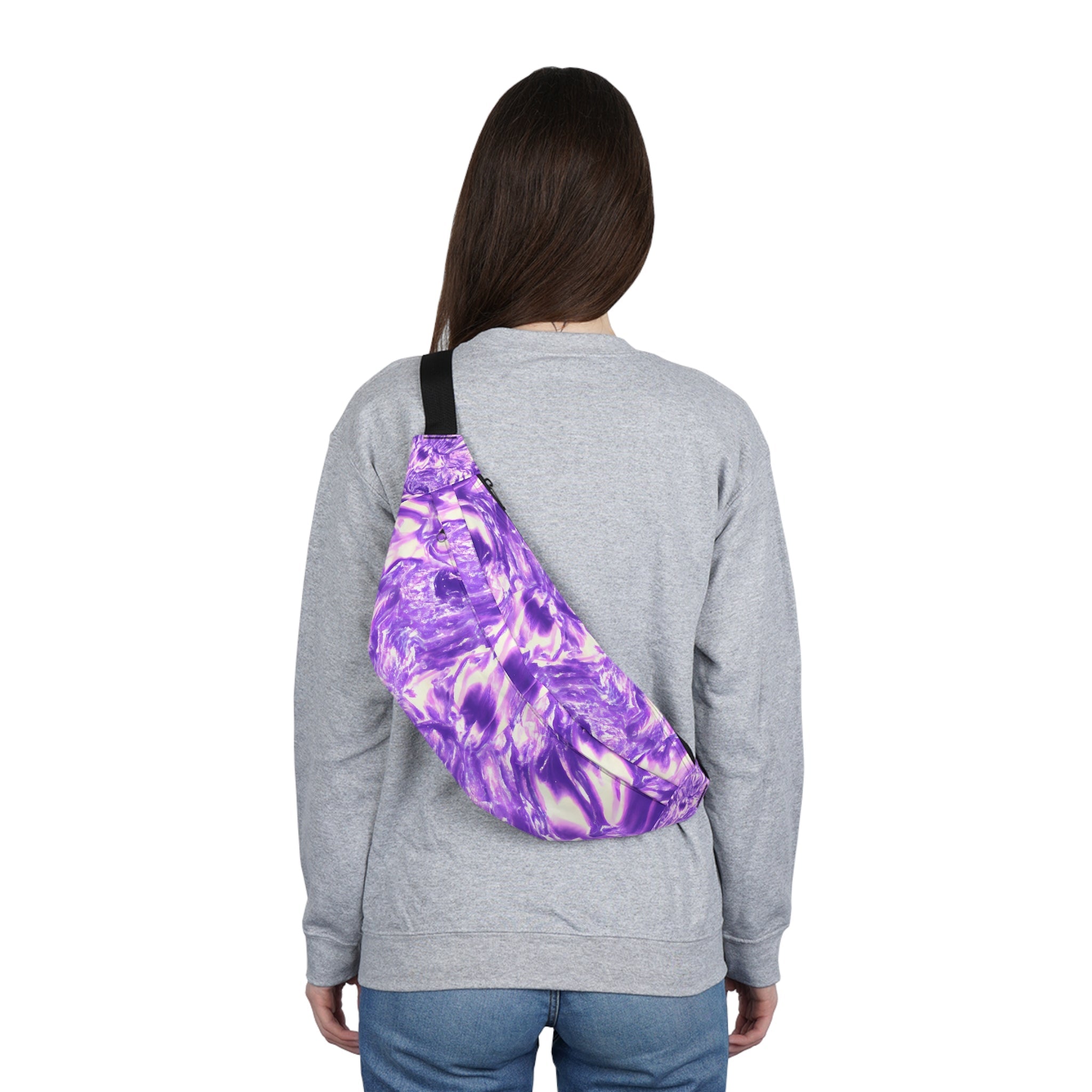 Fanny Packs - Psychedelic Lavender Mist Trippy Fanny Pack (Large) - Acid Daddy