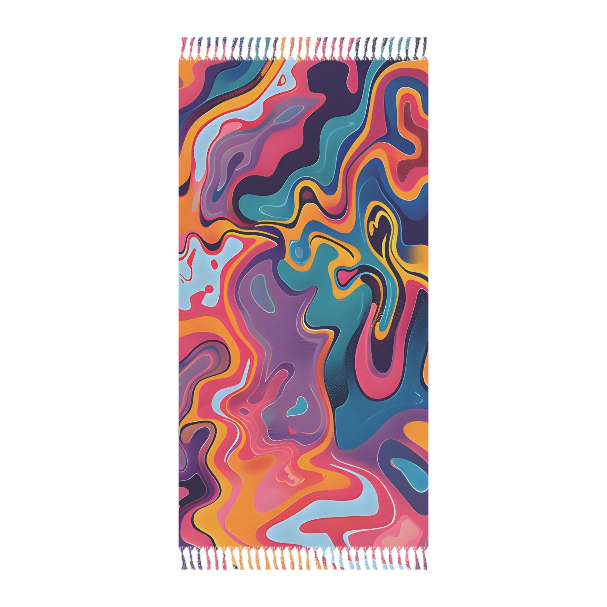 Beach Blankets - Psychedelic Peach Lilac Rave Beach Blanket - Acid Daddy