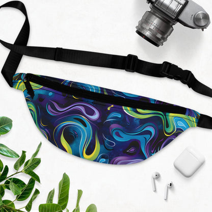 Fanny Packs - Psychedelic Turquoise Trippy Fanny Pack (Medium) - Acid Daddy