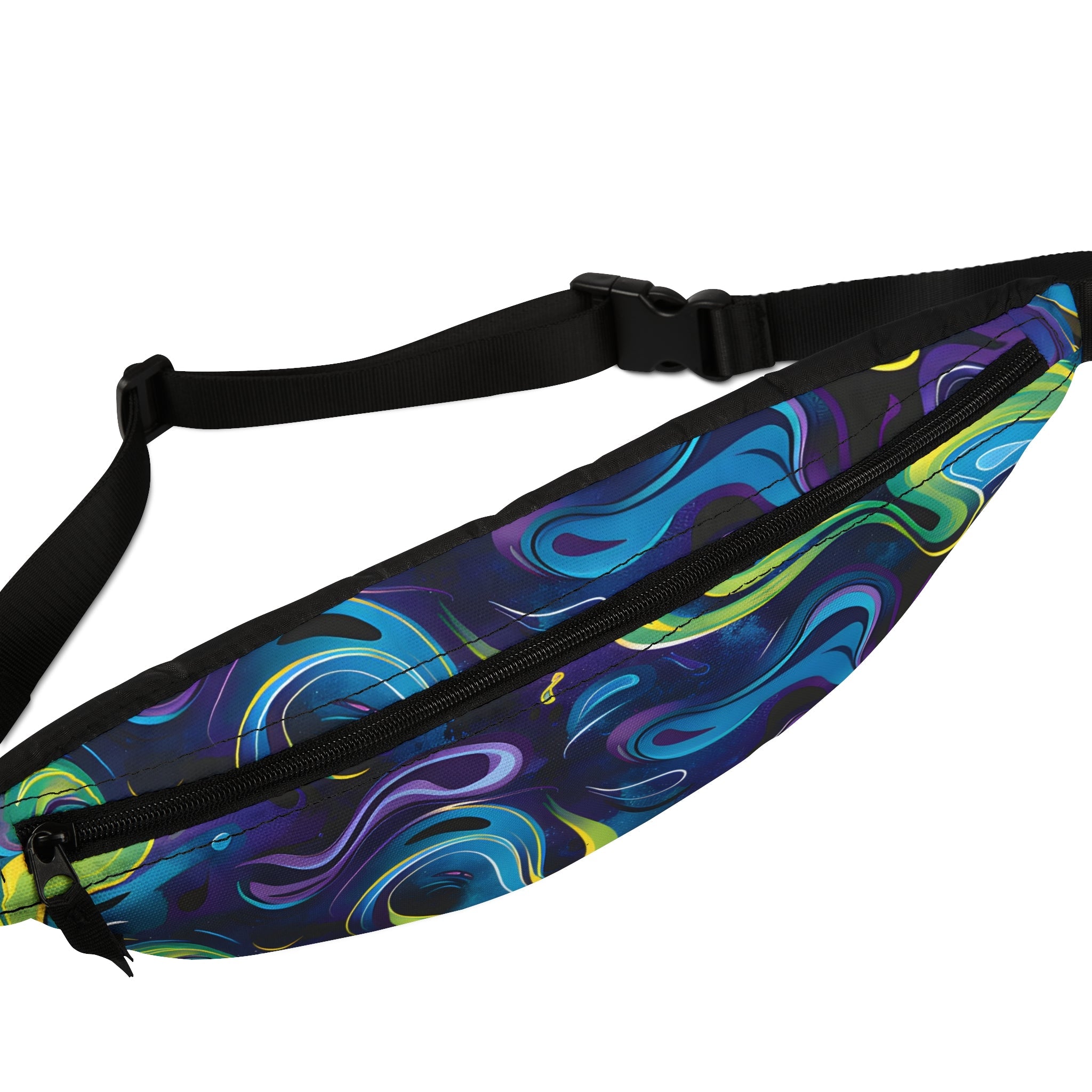 Fanny Packs - Psychedelic Turquoise Trippy Fanny Pack (Medium) - Acid Daddy