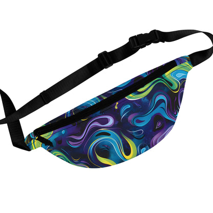 Fanny Packs - Psychedelic Turquoise Trippy Fanny Pack (Medium) - Acid Daddy