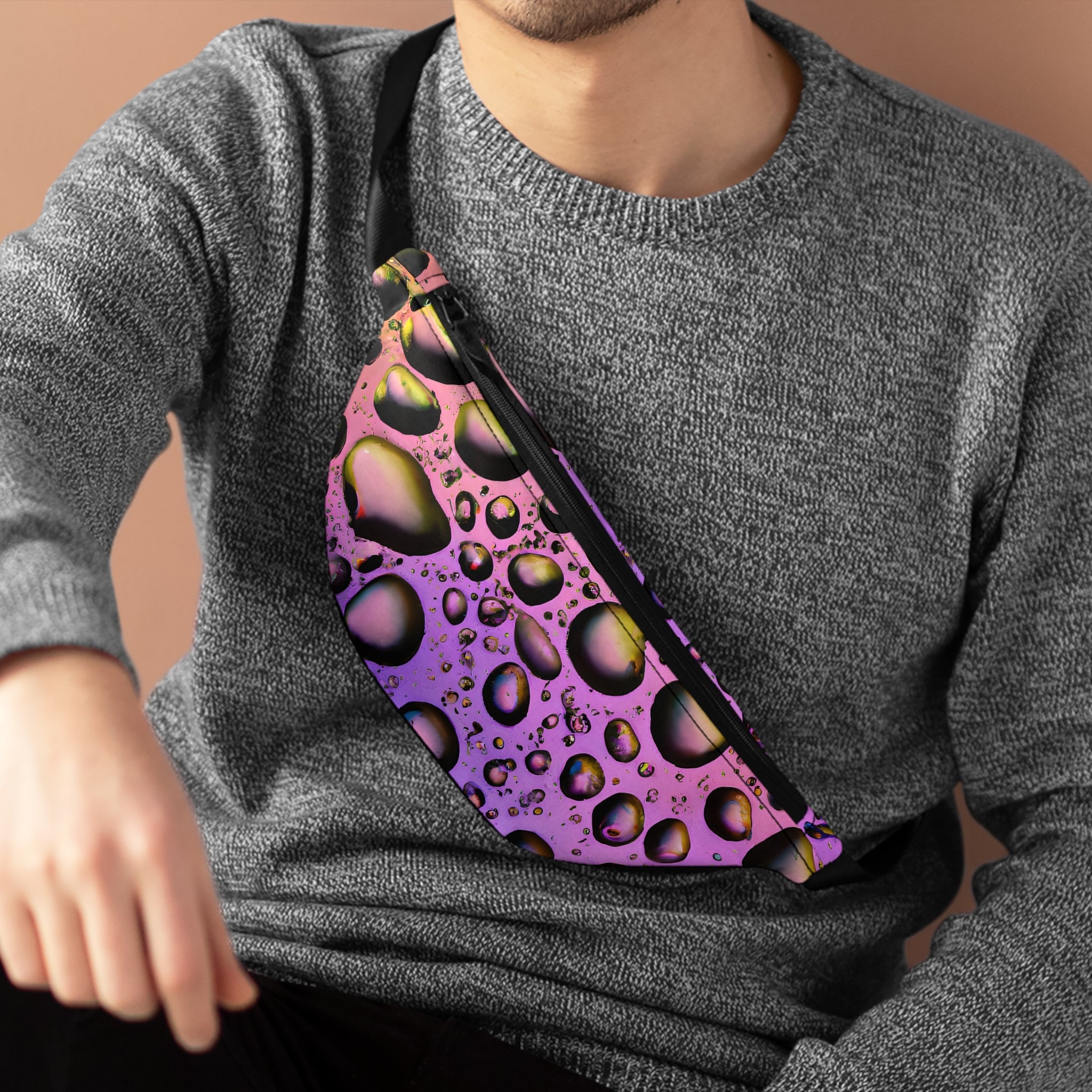 Fanny Packs - Purple Raindrop Festival Fanny Pack (Medium) - Acid Daddy