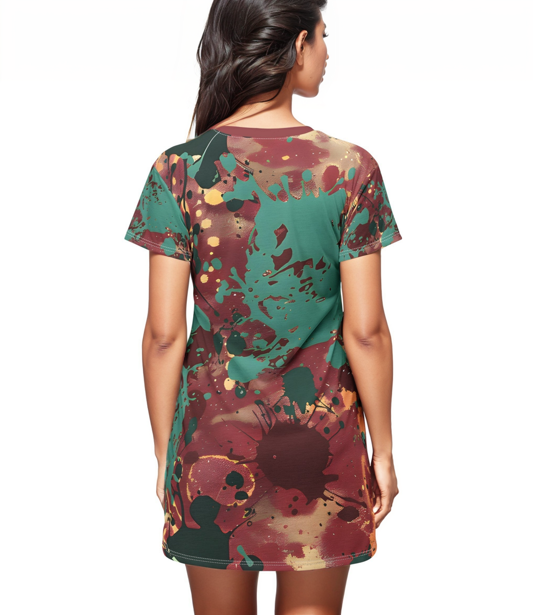 Festival Dresses - Marsala Splash T - Shirt Dress - Acid Daddy